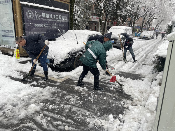 公司开展铲冰除雪活动
